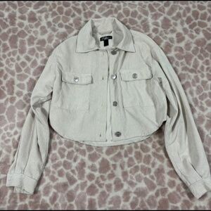 beige cropped jacket